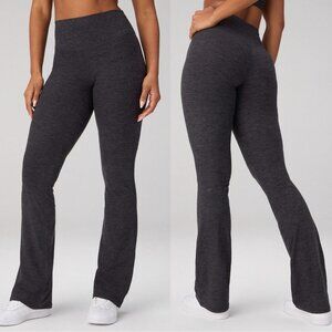 Fabletics HeatherFlex High-Waisted TLC Mini Flare in Black Heather